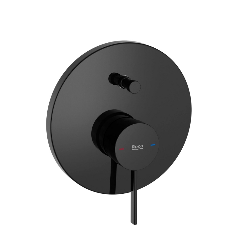 Cut out image of the Roca Ona Titanium Black Dual Outlet Bath Shower Valve